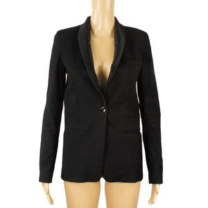 Yves Saint Laurent YSL Uniform Black Satin Trim Blazer Jacket